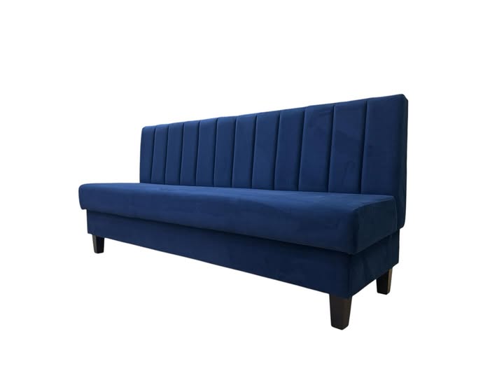 90cm  Navy blue Fluted back bench