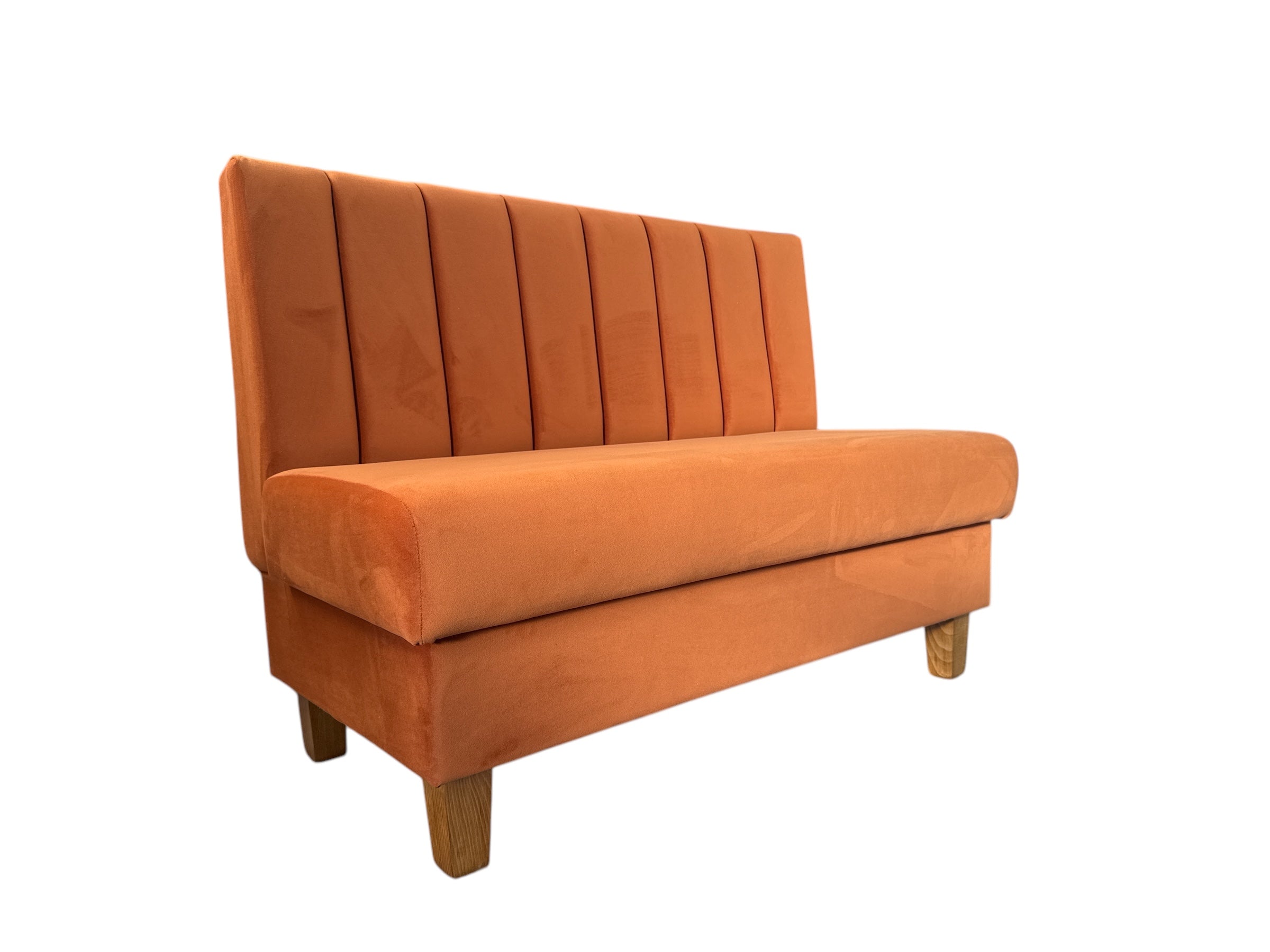90cm Tangerine Fluted back bench
