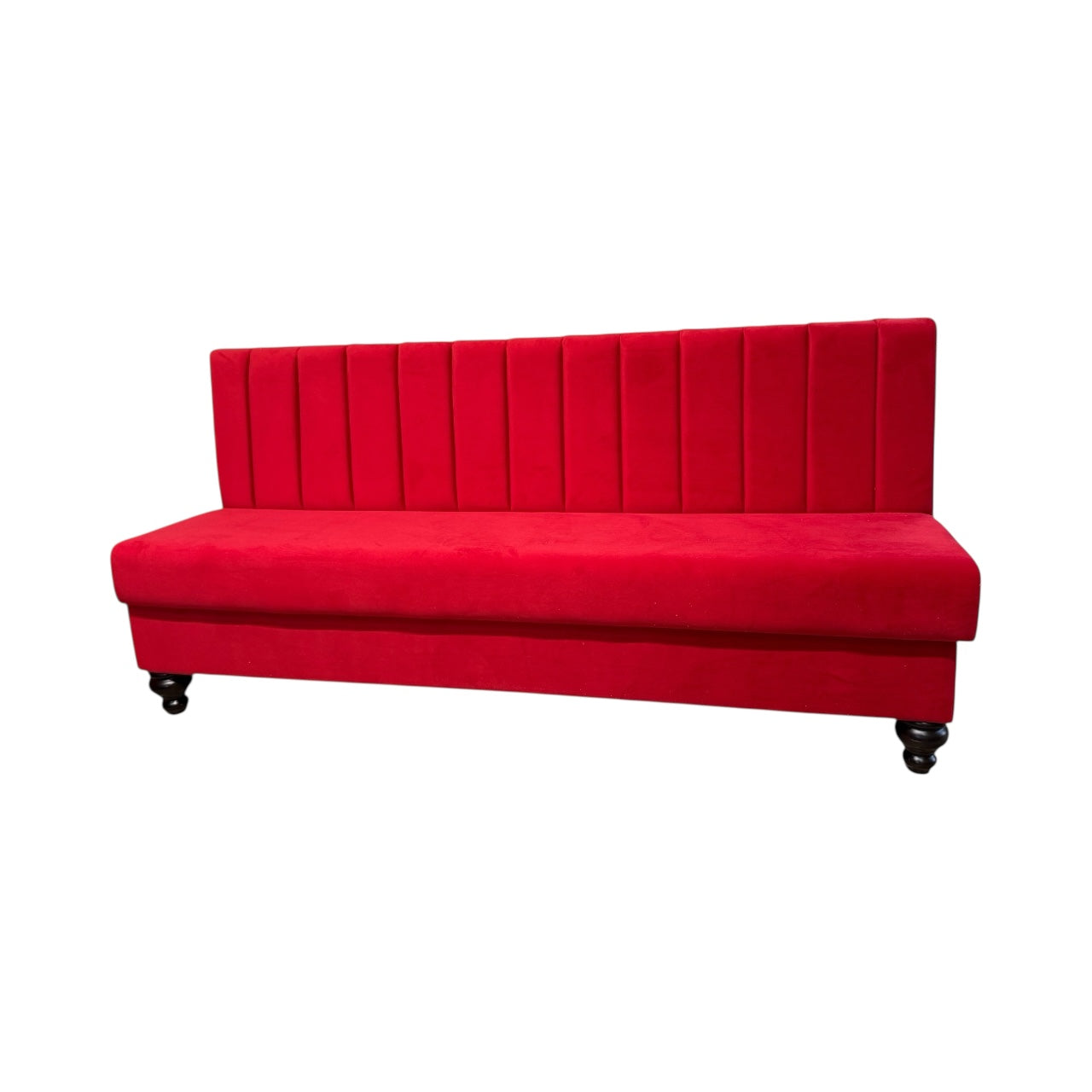 90cm Red Fluted back bench